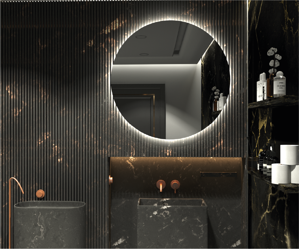 MIROIR ROND STYLE RETRO